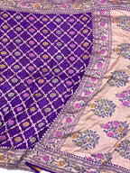 Purple Pure Chiffon Georgette Handloom Banarasi Saree- Bandhej