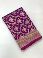 Purple/Magenta Katan Silk Pure Handloom Saree
