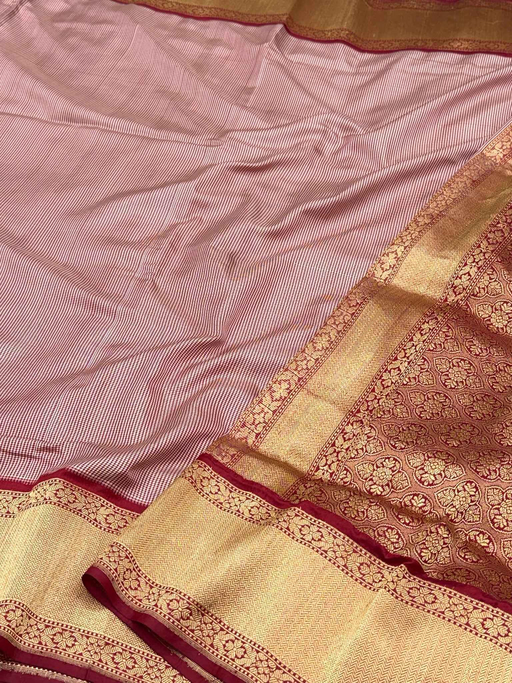 Pastel Pink Pure Silk Ektara weave Handwoven Banarasi Saree