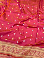 Orange Ektara Weave Pure Katan Silk Handwoven Banarasi Saree