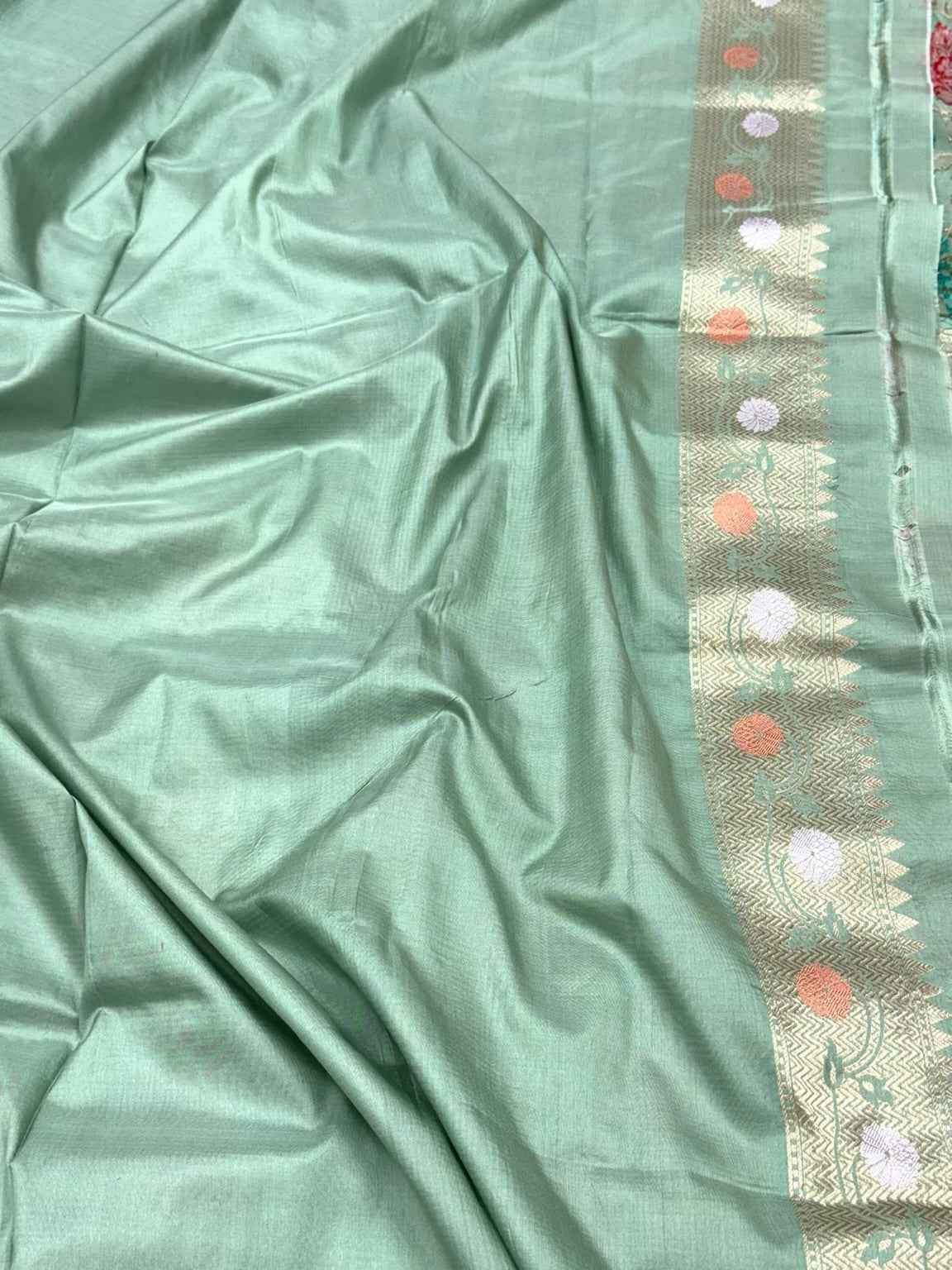 Rani Pink Pure Katan Silk - Pure Mulberry Silk Handloom Modern Banarasi Saree