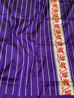 Purple Pure Mulberry Katan Silk Saree Handwoven Banarasi Saree - Timeless Kadhwa Elegance