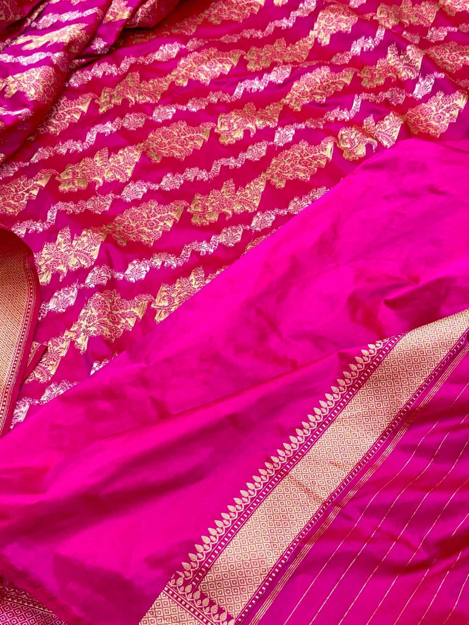 Pink Katan Silk Banarasi Handwoven Saree