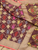 Brown Ektara Weave Handloom Jamdani Saree