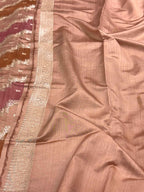 Dusty Pink Pure Mulberry Chiniya Silk Handloom Banarasi Saree - Rangkat Style