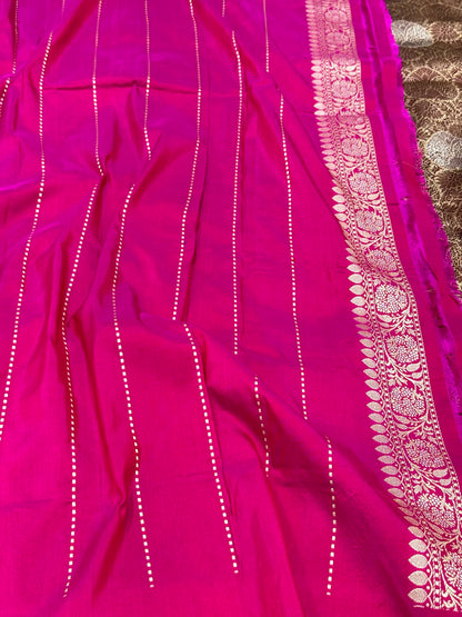 Brown Banarasi Handwoven Brocade Saree | Pure Katan Mulberry Silk Banarasi Saree - Kadhwa Weave