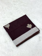 Brown Katan Silk Pure Handwoven Banarasi Saree