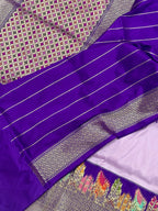 Mauve Purple Pure Katan Silk Handwoven Saree