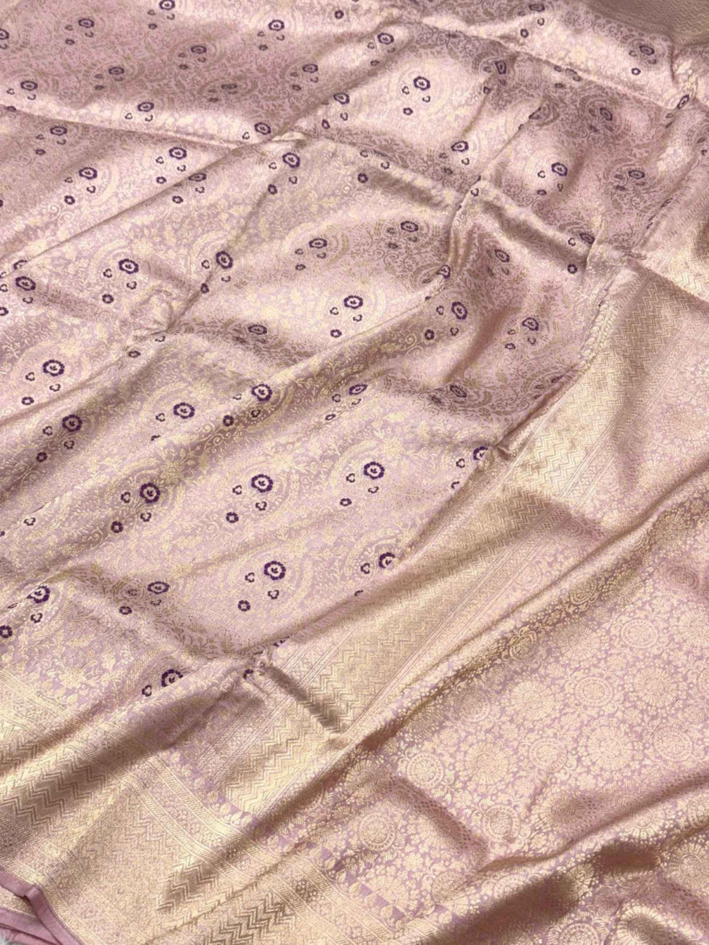 Mauve Pink Katan Silk Handloom Banarasi Brocade Saree