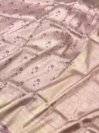 Mauve Pink Katan Silk Handloom Banarasi Brocade Saree