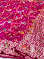 Pink Pure Katan Silk Handwoven Banarasi Saree