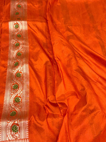Magenta Pink Pure Katan Silk Handwoven Banarasi Saree