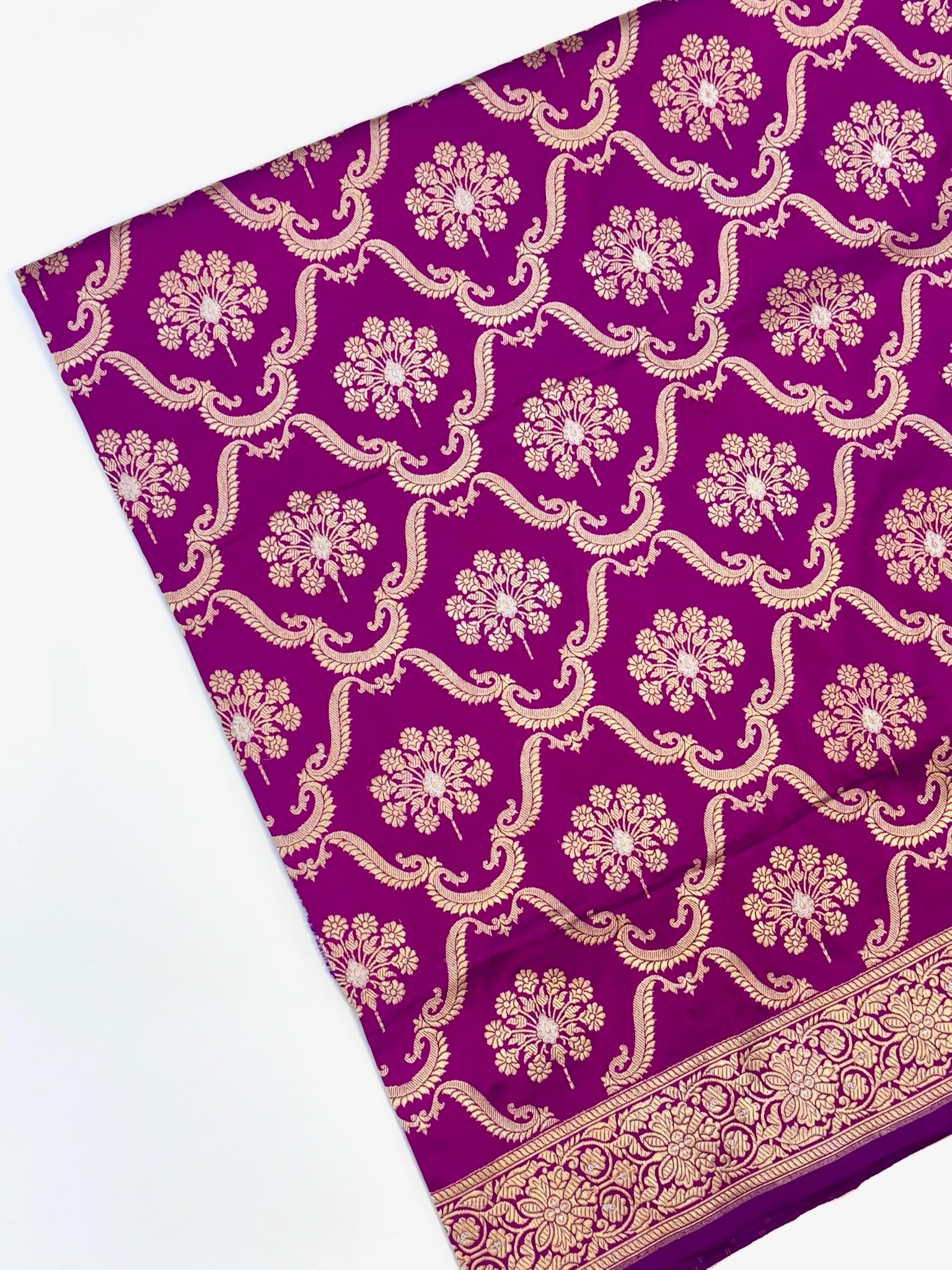 Magenta/ Purple Katan Silk Vintage Handwoven Saree