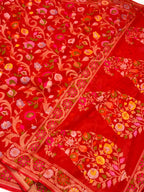 Red Ektara Weave Handloom Jamdani Saree