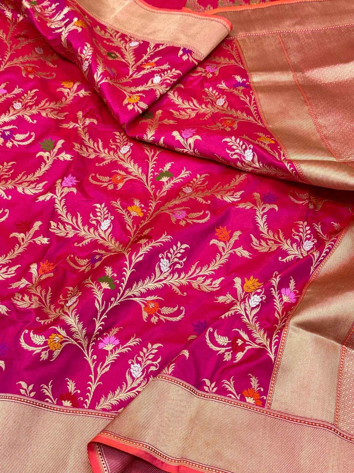 Sea Green Pure Katan Silk Handwoven Banarasi Saree |Kadhuwa|