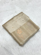 Ivory Pure Raw Mango Handwoven Silk Saree