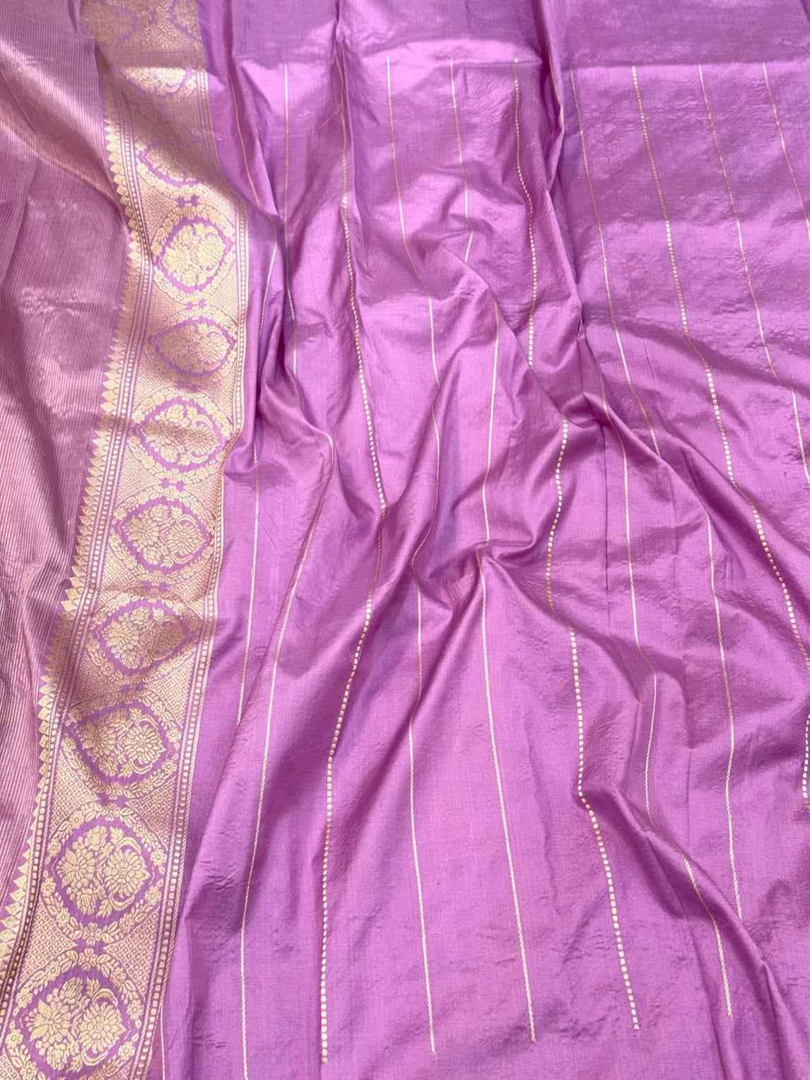 Purple Pure Katan Silk Saree | Kadhwa Technique | Handwoven Banarasi Saree | 100% Pure Mulberry Silk Saree