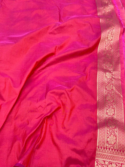 Pink Handloom Banarasi Saree | Pure Mulberry Katan Silk Banarasi Saree