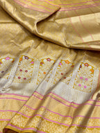 Yellow Pure Katan Silk Handwoven Banarasi Brocade Saree