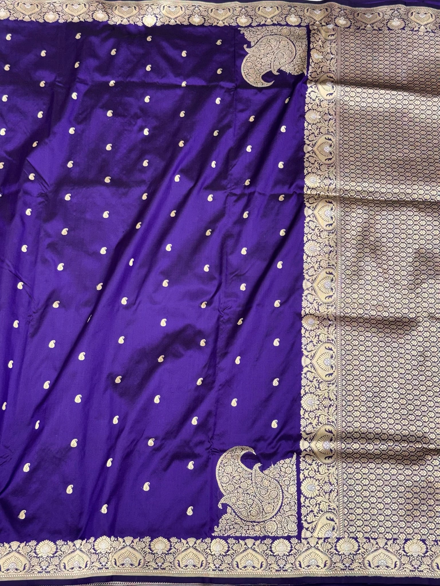 Purple Handwoven Banarasi Saree | Pure Katan Silk & Pure Mulberry Silk