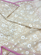 White Muslin Cotton Ektara Weave Handloom Jamdani Saree