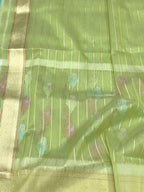 Aqua Green Pure Kora Silk & Pure Katan Silk Handwoven Banarasi Saree