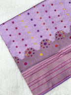 Lavender Katan Silk Handwoven Banarasi Brocade Saree