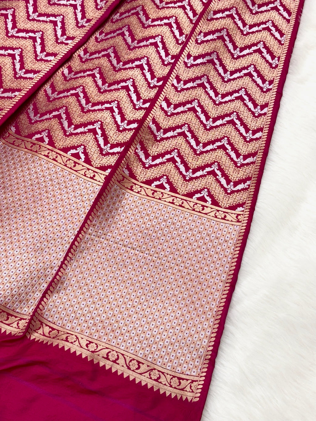 Rani Pink Katan Silk Pure Handwoven Lahenga
