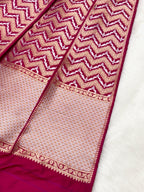 Rani Pink Katan Silk Pure Handwoven Lahenga