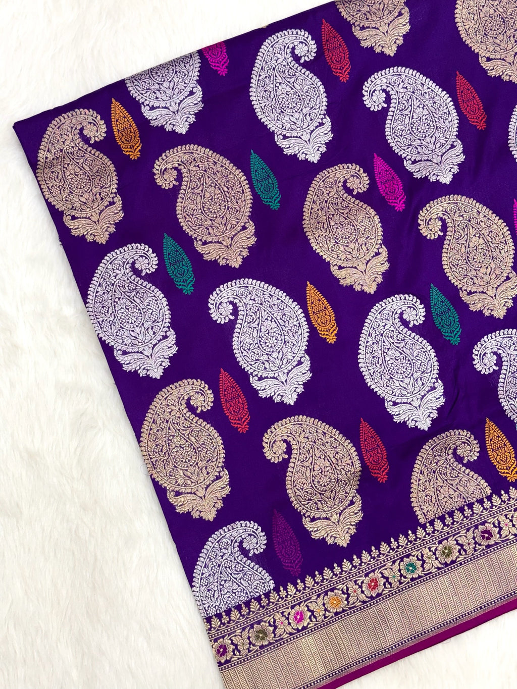 Purple Katan Silk Pure Handwoven Saree