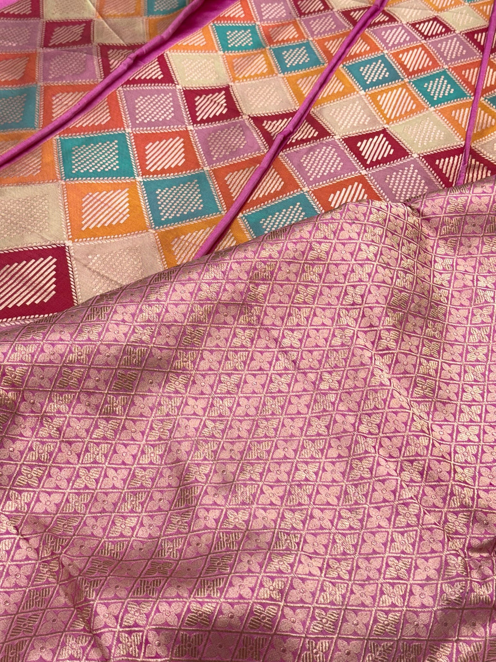 Pink Katan Silk Rangkaat Pure Handwoven Lahenga
