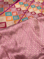 Pink Katan Silk Rangkaat Pure Handwoven Lahenga