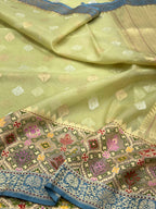 Hot Pink Pure Katan Silk Handwoven Banarasi Saree- Rangkaat