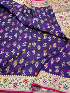 Purple Katan Silk Pure Handwoven Saree