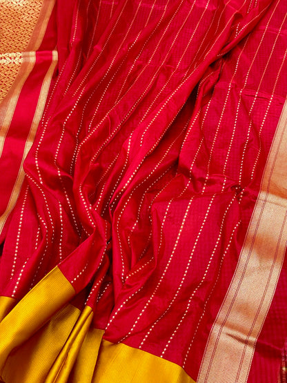 Black Pure Katan Mulberry Silk Handwoven Banarasi Saree | Kadhwa Weave Modern Contemporary Checks Saree