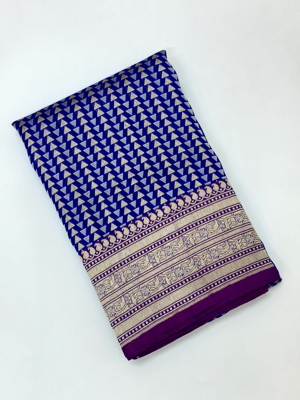 Blue Pure Katan Silk Handwoven Saree