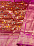 Red Katan Silk Satin Border Pure Handwoven Saree