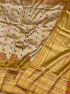 Yellow Pure Katan Silk Handwoven Banarasi Brocade Saree