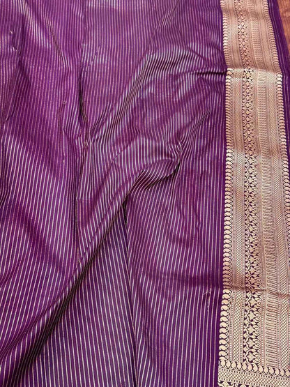 Magenta Handloom Banarasi Saree - Pure Katan Silk & Pure Mulberry Silk Banarasi Saree