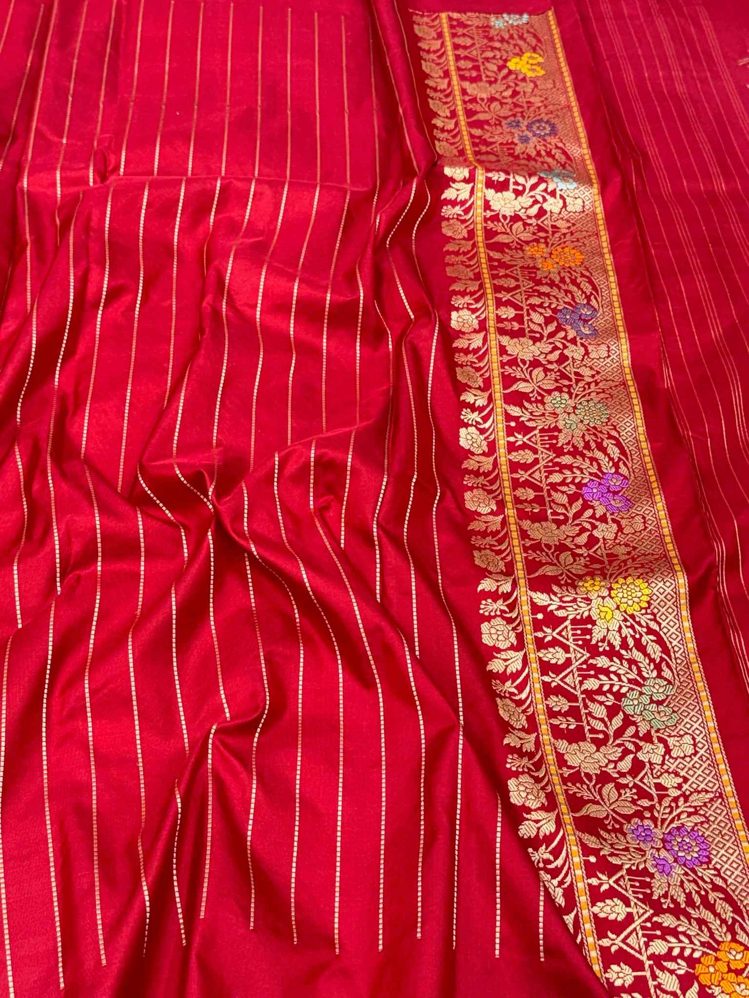 Bottle Green Pure Mulberry Double Katan Silk | Kadhwa Technique | Handwoven Banarasi Saree