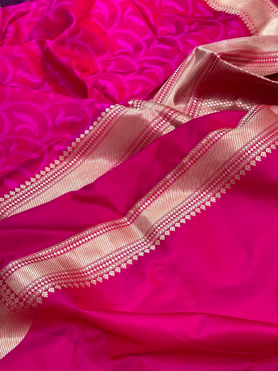 Pink Pure Satin Silk Handwoven Banarasi Saree
