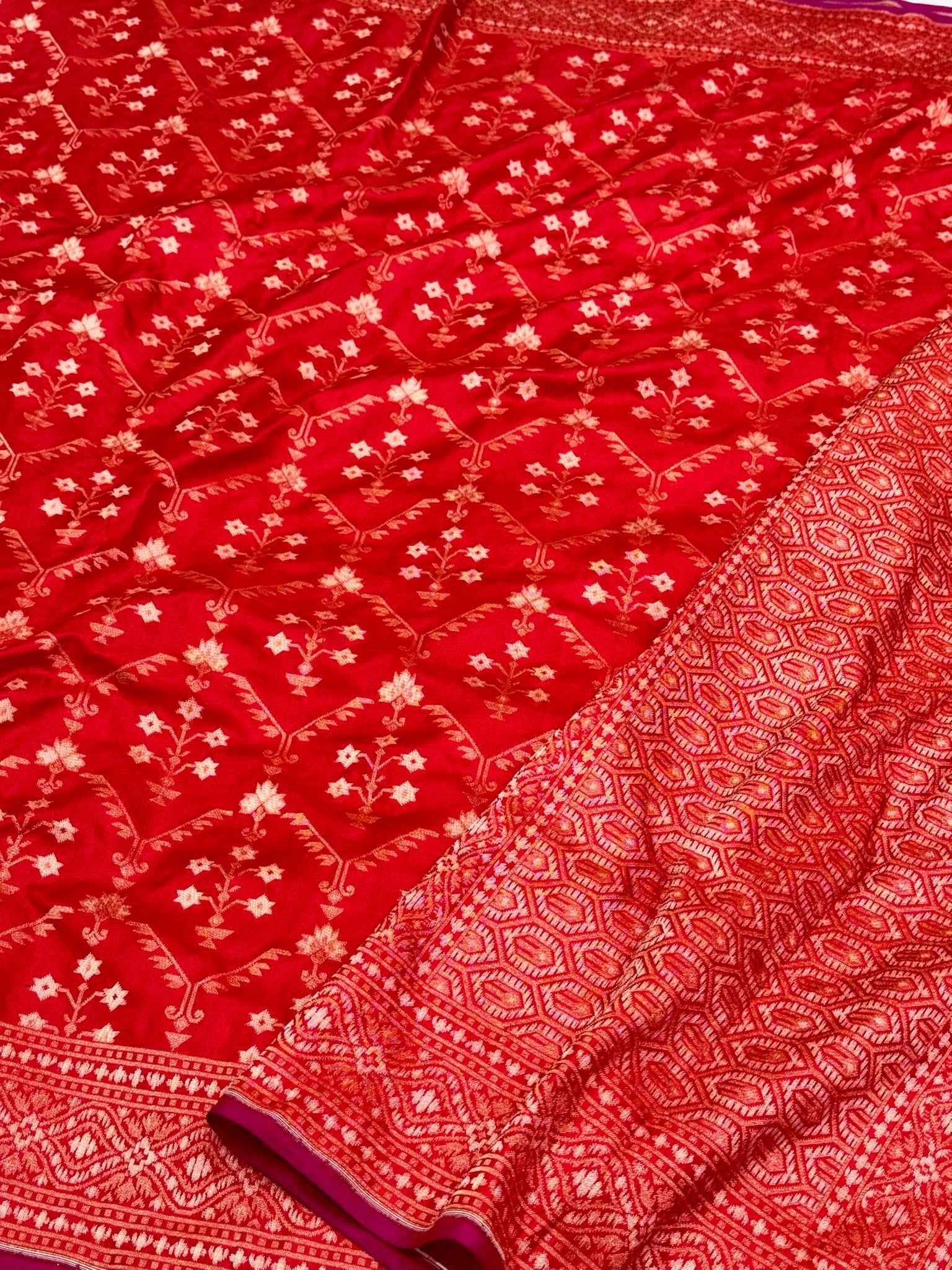 Lemon Yellow Pure Katan Silk Ektara weave Handwoven Banarasi Saree