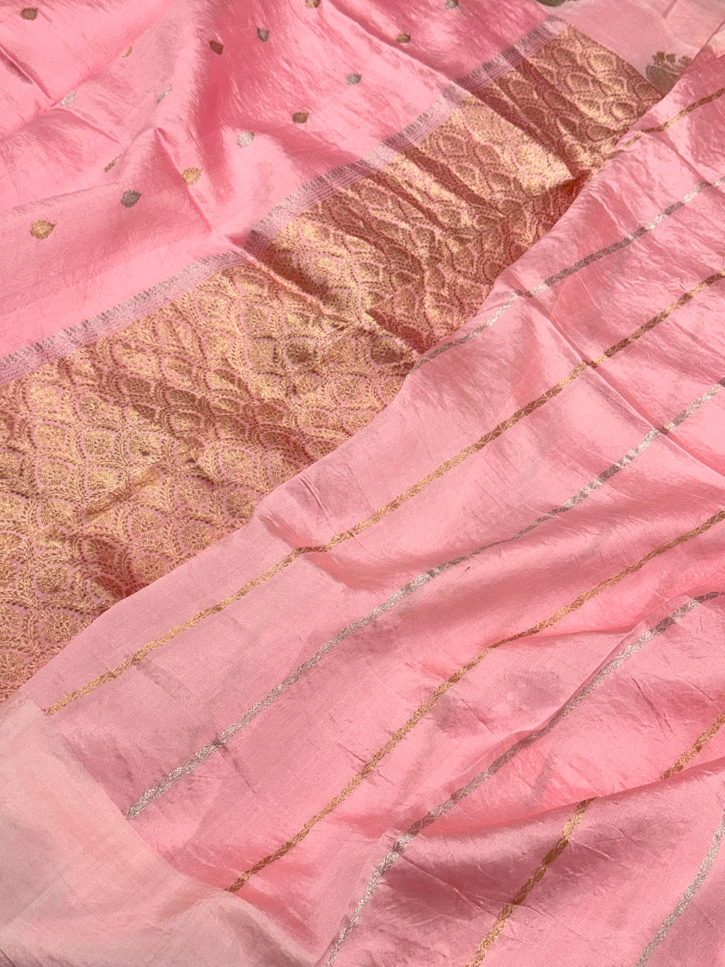 Pink Pure Raw Mango Silk Handwoven Saree
