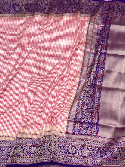 Pink Pure Mulberry Katan Silk | Kadhwa Ektara Weave | Handwoven Banarasi Saree - Six Yards of Pure Elegance