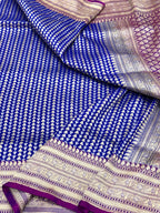 Blue Pure Katan Silk Handwoven Saree