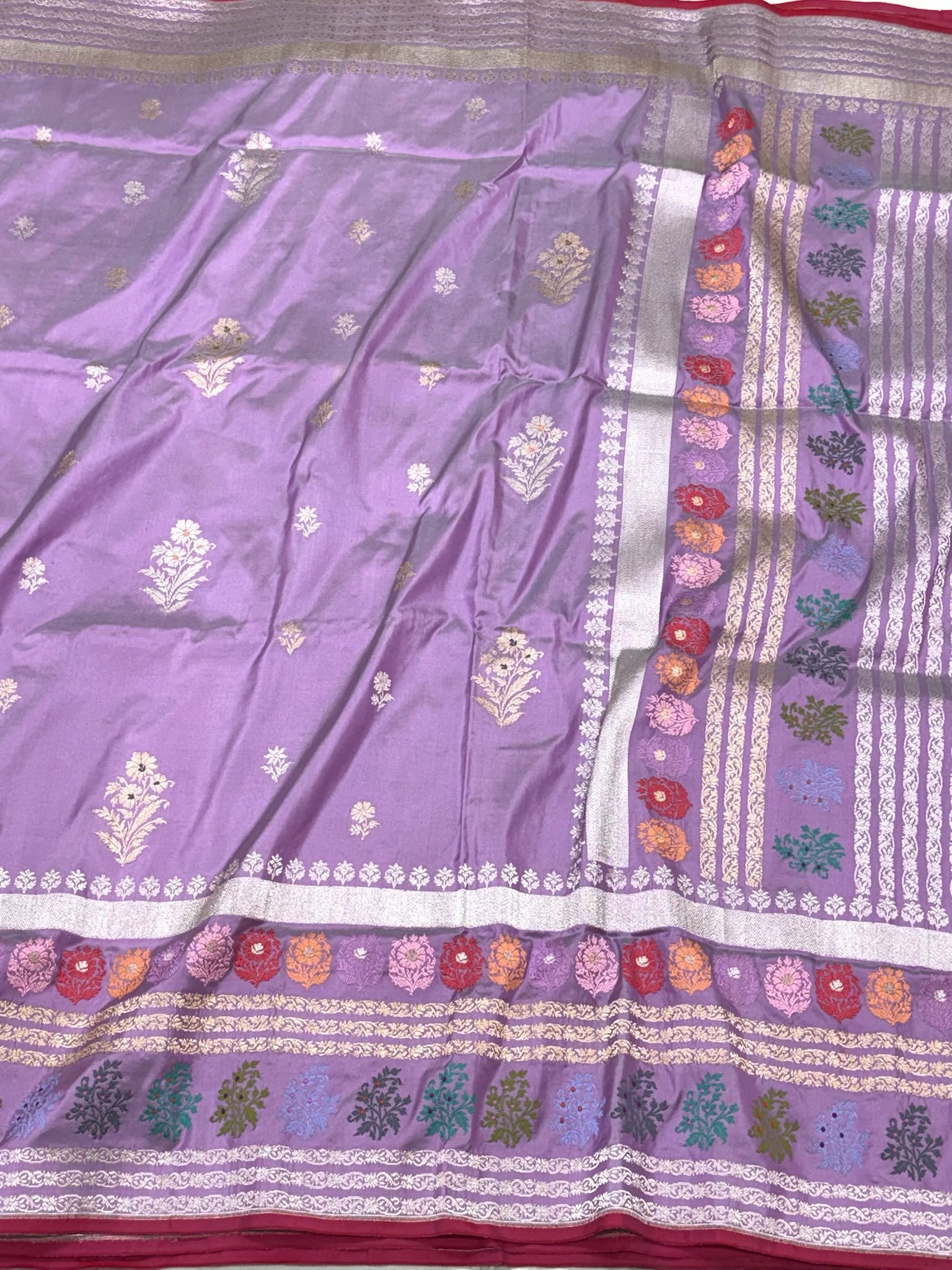 Lavender Pure Mulberry Katan Silk Handwoven | Kadhwa Technique | Banarasi Saree - New Era Of Elegance