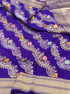 Purple Katan Silk Pure Handwoven Saree