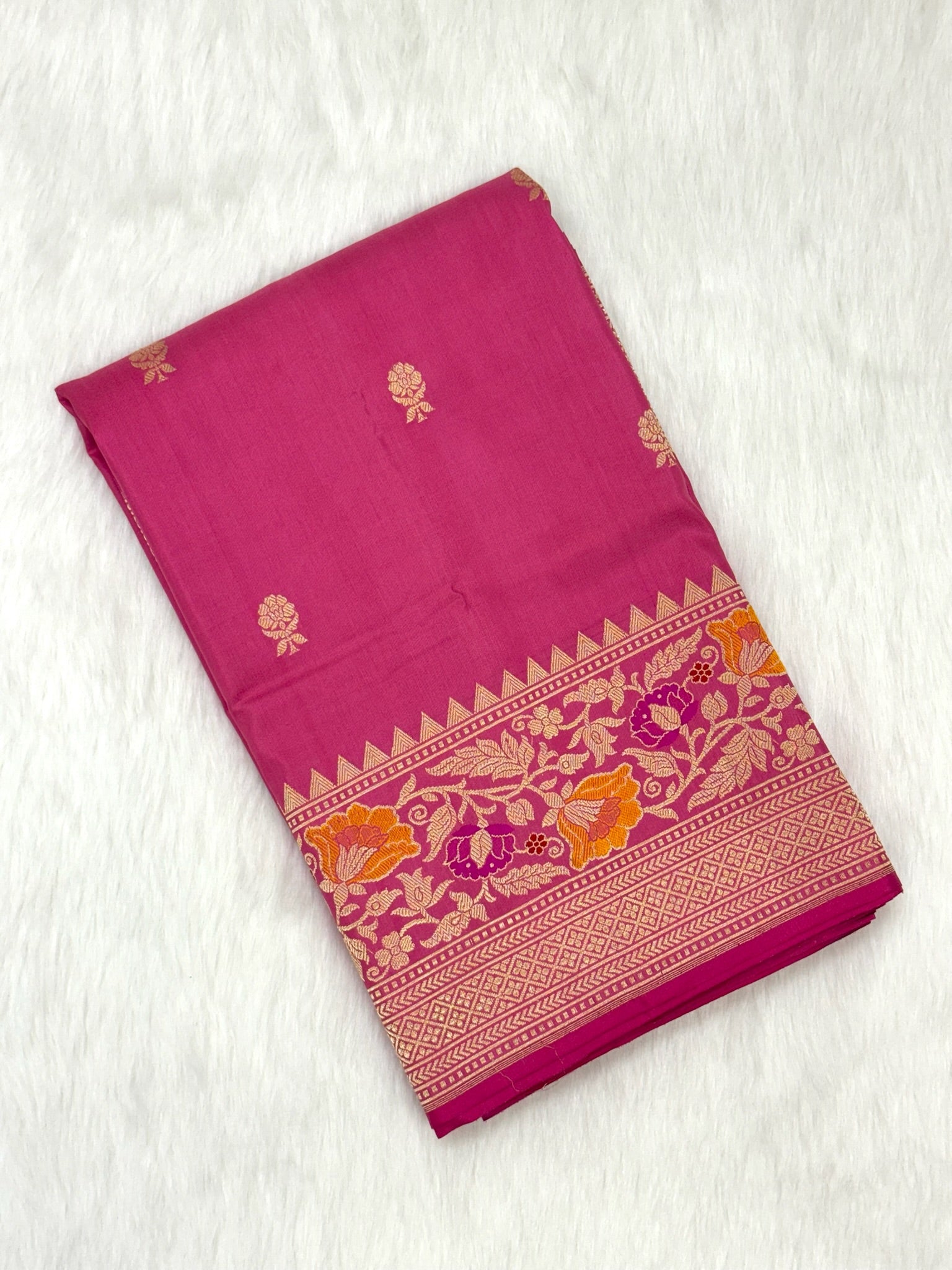 Pink Pure Katan Silk Handwoven Banarasi Saree