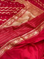 Red Handwoven Pure katan Silk Saree