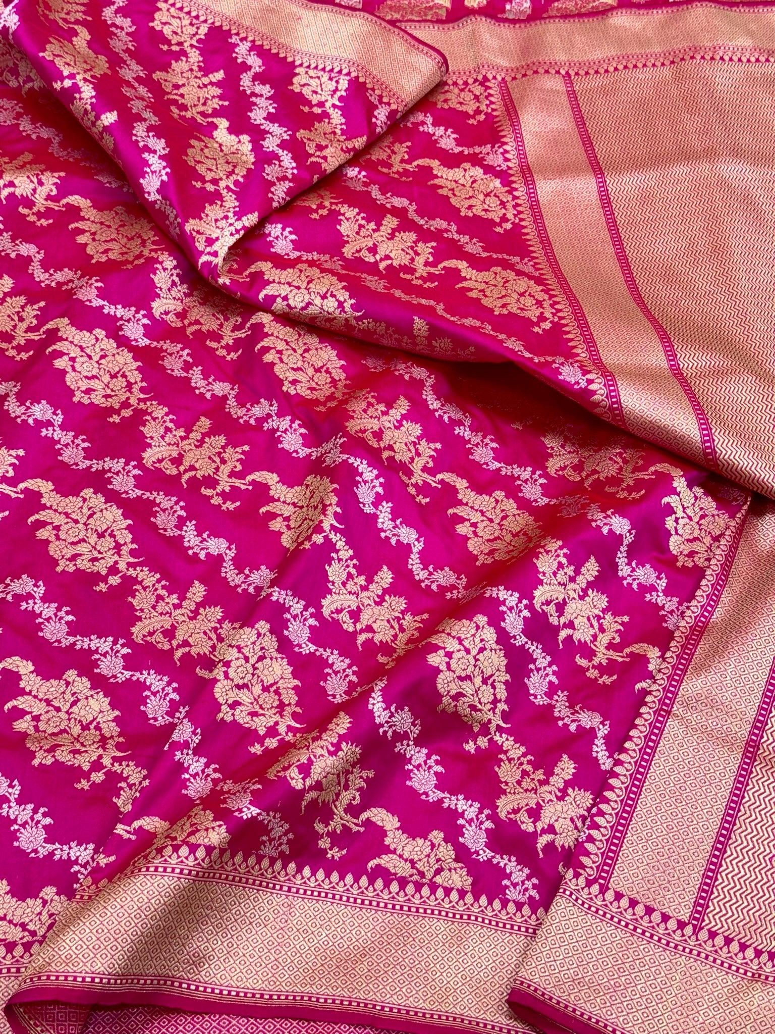 Pink Katan Silk Banarasi Handwoven Saree